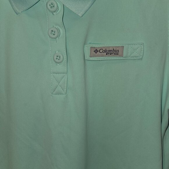 Columbia PFG Girls Polo Dress Performance Gear Aqua Blue Size M 3947 - Picture 4 of 10